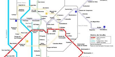Map of Seville metro