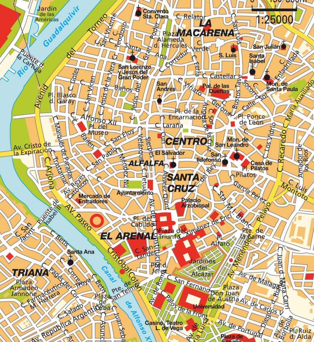 map of Seville spain city centre