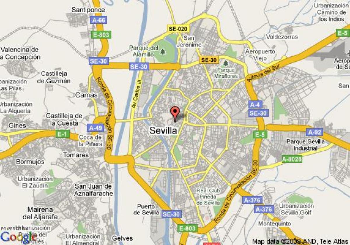 barrio de santa cruz Seville map