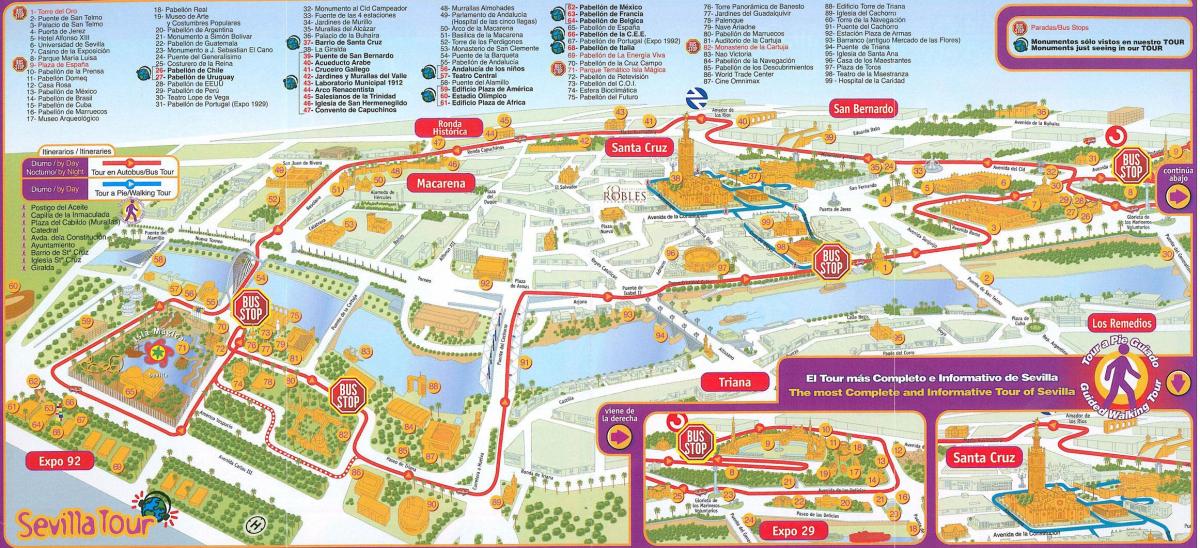 city sightseeing Seville map