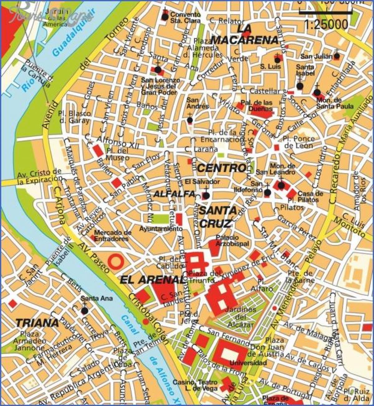 seville spain tourist map