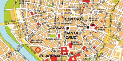 Map of Seville spain city centre