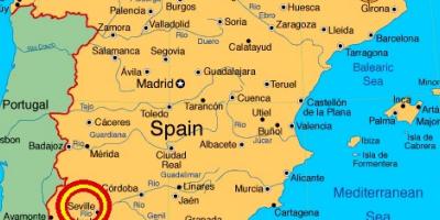 Map of spain showing Seville