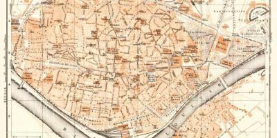 Map of old town Seville spain